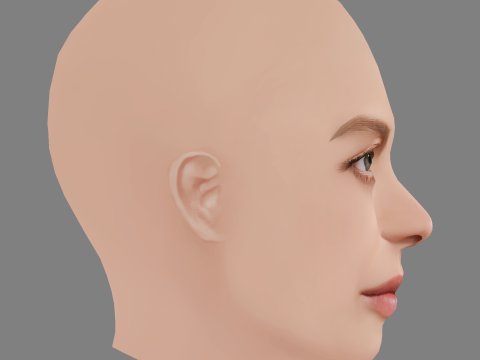 Ana Valeria Becerril Head - No Hair - Low poly head for game Model 3D