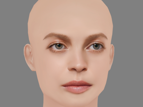 Ana Valeria Becerril Head - No Hair - Low poly head for game Model 3D