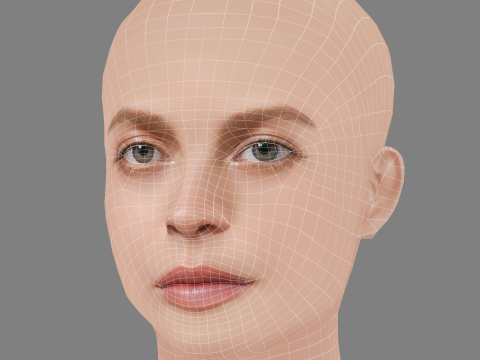 Ana Valeria Becerril Head - No Hair - Low poly head for game Model 3D
