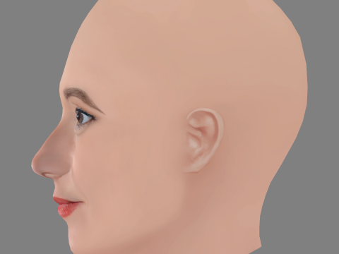 Anais Demoustier Head - No Hair - Low poly head for game Modelo 3D