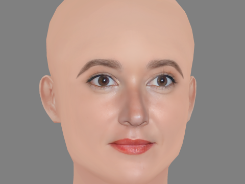 Anais Demoustier Head - No Hair - Low poly head for game Modelo 3D