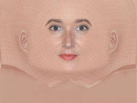 Anais Demoustier Head - No Hair - Low poly head for game Modelo 3D