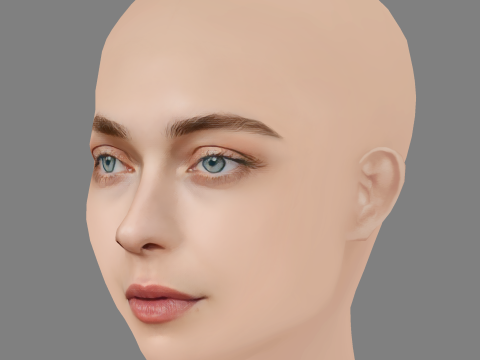 Anastasia Krylova Head - No Hair - Low poly head for game Modelo 3D