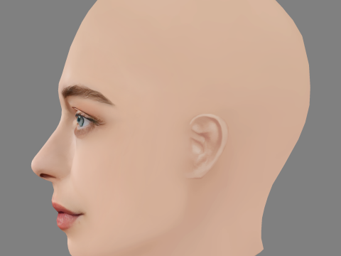 Anastasia Krylova Head - No Hair - Low poly head for game Modelo 3D