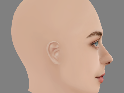 Anastasia Krylova Head - No Hair - Low poly head for game Modelo 3D