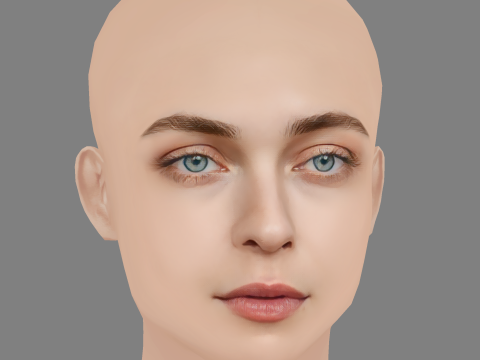 Anastasia Krylova Head - No Hair - Low poly head for game Modelo 3D