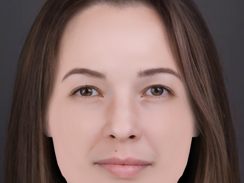 Anastasia Reshetnikova Head - No Hair - Low poly head for game 3D Model