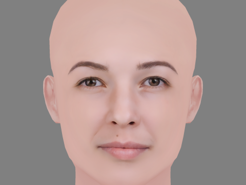 Anastasia Reshetnikova Head - No Hair - Low poly head for game Modelo 3D