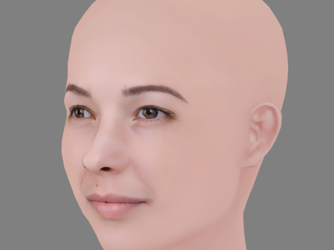 Anastasia Reshetnikova Head - No Hair - Low poly head for game Modelo 3D