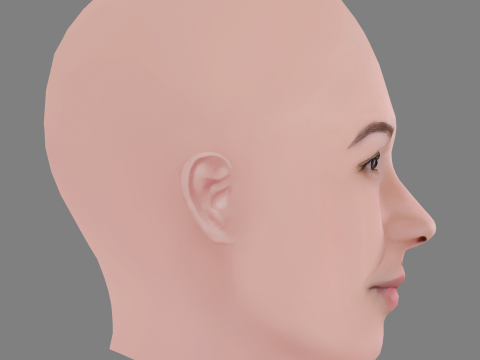 Anastasia Reshetnikova Head - No Hair - Low poly head for game Modelo 3D