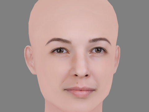Anastasia Reshetnikova Head - No Hair - Low poly head for game Modelo 3D