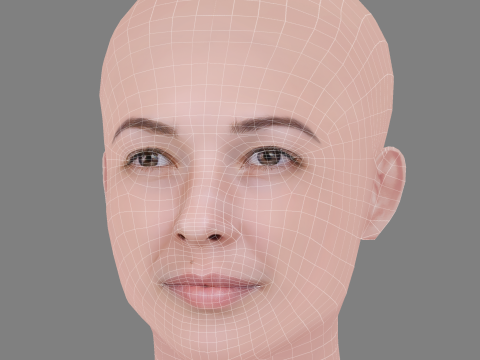 Anastasia Reshetnikova Head - No Hair - Low poly head for game Modelo 3D