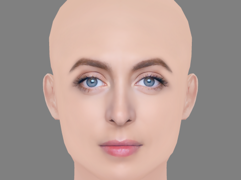 Anastasiya Meskova Head - No Hair - Low poly head for game 3Dモデル