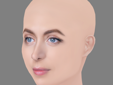 Anastasiya Meskova Head - No Hair - Low poly head for game 3Dモデル