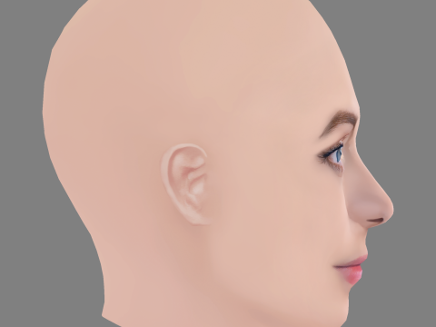 Anastasiya Meskova Head - No Hair - Low poly head for game 3Dモデル