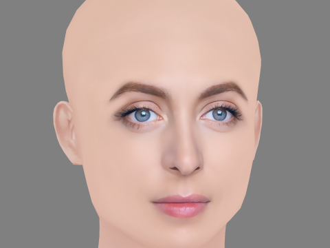 Anastasiya Meskova Head - No Hair - Low poly head for game 3Dモデル