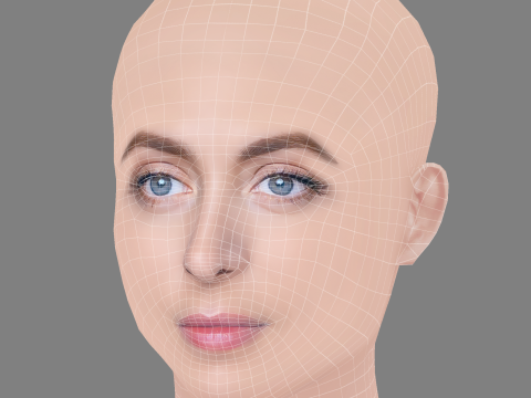 Anastasiya Meskova Head - No Hair - Low poly head for game 3Dモデル