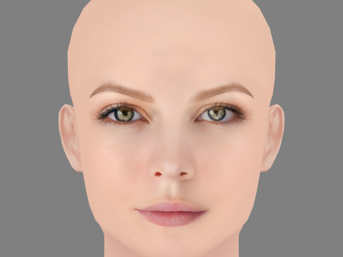 Anastasiya Stezhko Head - No Hair - Low poly head for game 3D-Modell
