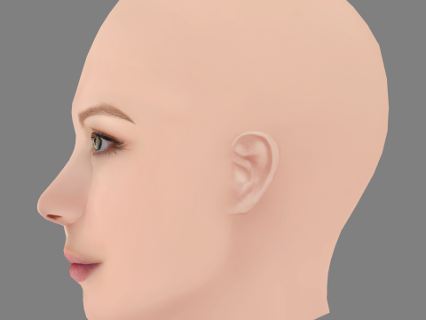 Anastasiya Stezhko Head - No Hair - Low poly head for game 3D-Modell