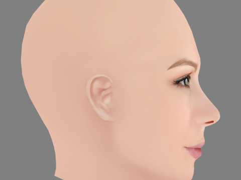 Anastasiya Stezhko Head - No Hair - Low poly head for game 3D-Modell
