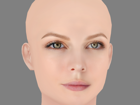 Anastasiya Stezhko Head - No Hair - Low poly head for game 3D-Modell