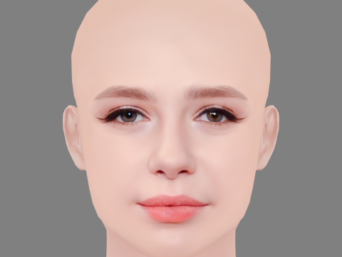 Anastasiya Ukolova Head - No Hair - Low poly head for game 3D मॉडल