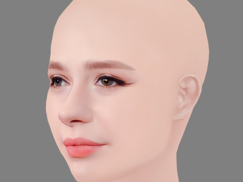 Anastasiya Ukolova Head - No Hair - Low poly head for game 3D मॉडल