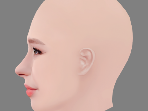 Anastasiya Ukolova Head - No Hair - Low poly head for game 3D मॉडल