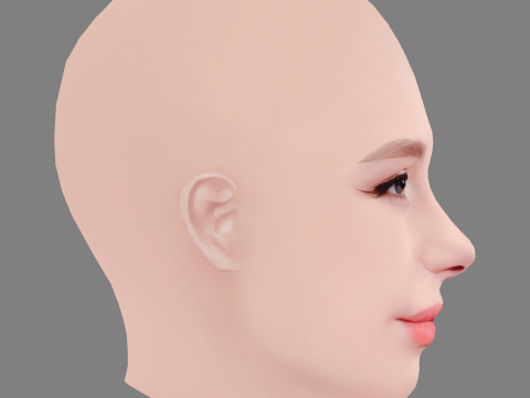 Anastasiya Ukolova Head - No Hair - Low poly head for game 3D मॉडल