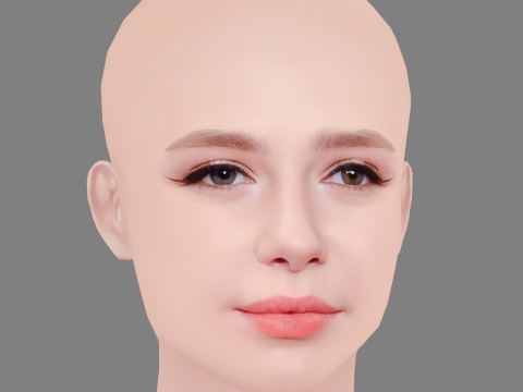 Anastasiya Ukolova Head - No Hair - Low poly head for game 3D मॉडल
