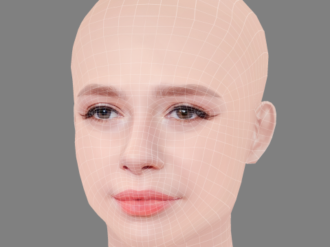 Anastasiya Ukolova Head - No Hair - Low poly head for game 3D मॉडल
