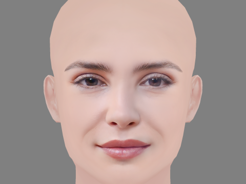 Andrea Duro Head - No Hair - Low poly head for game Modèle 3D