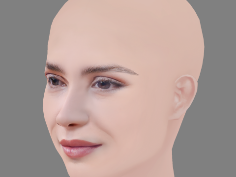 Andrea Duro Head - No Hair - Low poly head for game Modèle 3D