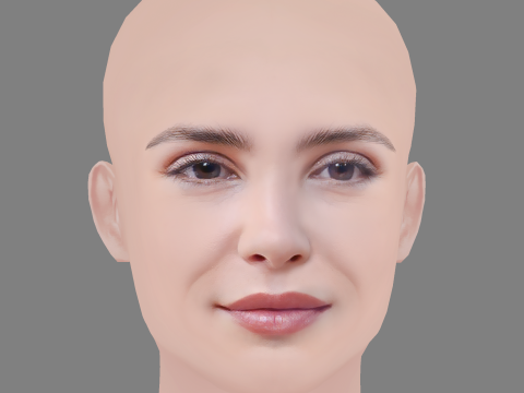 Andrea Duro Head - No Hair - Low poly head for game Modèle 3D
