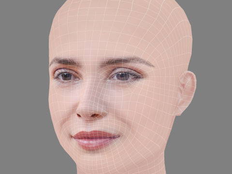 Andrea Duro Head - No Hair - Low poly head for game Modèle 3D