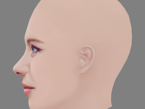 Andrea Ros Head - No Hair - Low poly head for game Model 3D