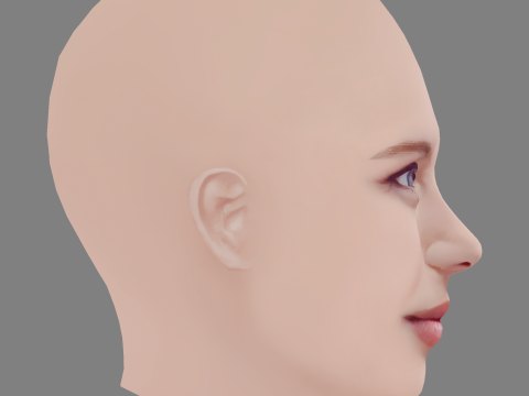 Andrea Ros Head - No Hair - Low poly head for game Model 3D