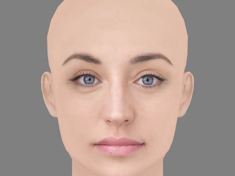 Andrea Trepat Head - No Hair - Low poly head for game 3Dモデル