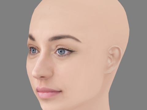 Andrea Trepat Head - No Hair - Low poly head for game 3Dモデル