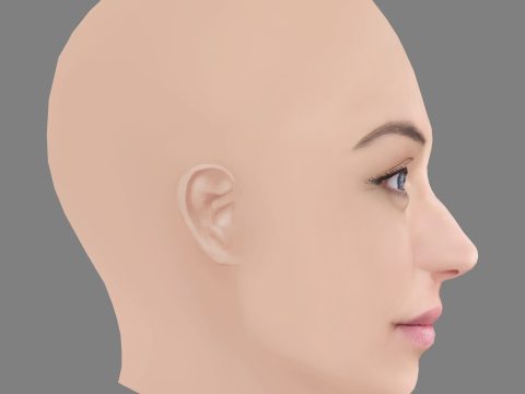 Andrea Trepat Head - No Hair - Low poly head for game 3Dモデル