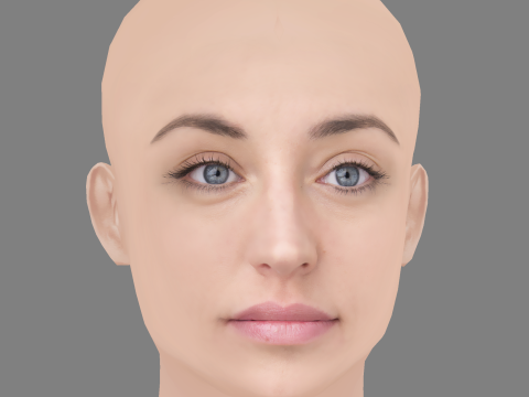 Andrea Trepat Head - No Hair - Low poly head for game 3Dモデル