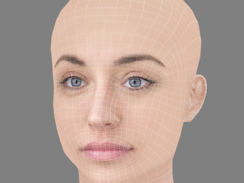 Andrea Trepat Head - No Hair - Low poly head for game 3Dモデル