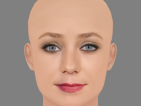 Angela Cremonte Head - No Hair - Low poly head for game Model 3D