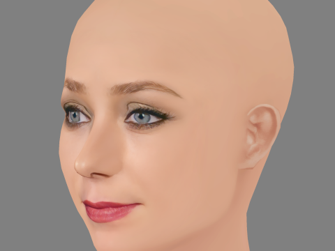 Angela Cremonte Head - No Hair - Low poly head for game Model 3D