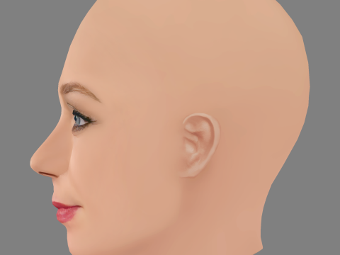 Angela Cremonte Head - No Hair - Low poly head for game Model 3D
