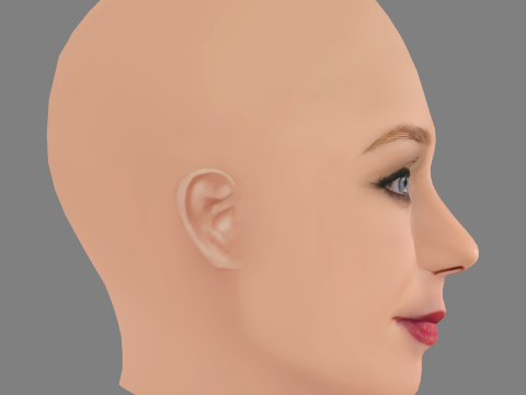 Angela Cremonte Head - No Hair - Low poly head for game Model 3D
