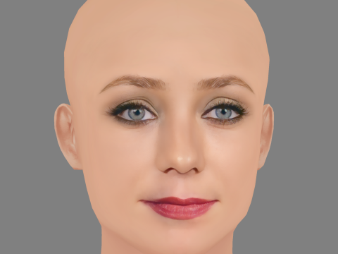 Angela Cremonte Head - No Hair - Low poly head for game Model 3D