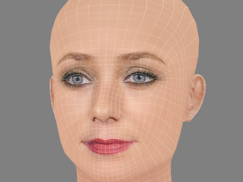 Angela Cremonte Head - No Hair - Low poly head for game Model 3D