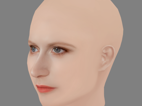 Angelina Mirimskaya Head - No Hair - Low poly head for game 3Dモデル