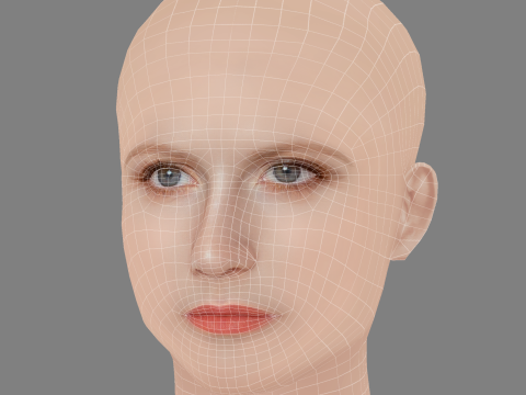 Angelina Mirimskaya Head - No Hair - Low poly head for game 3Dモデル